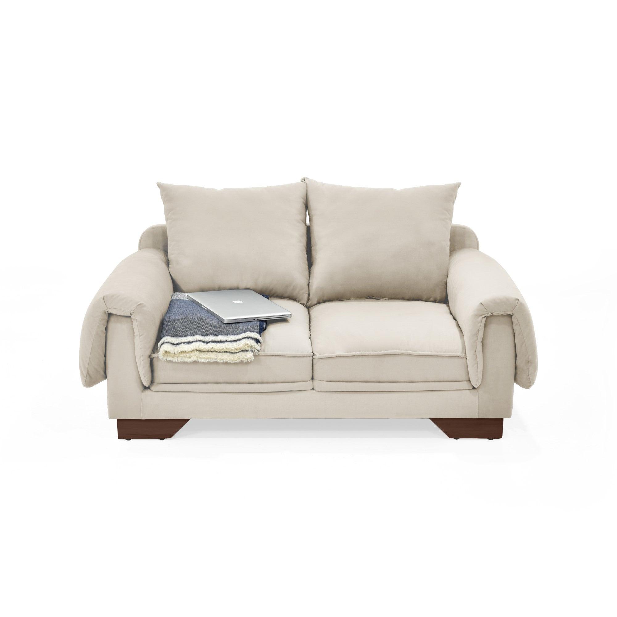Sofa 2 Puestos Daytona Tela Taupe - VIRTUAL MUEBLES