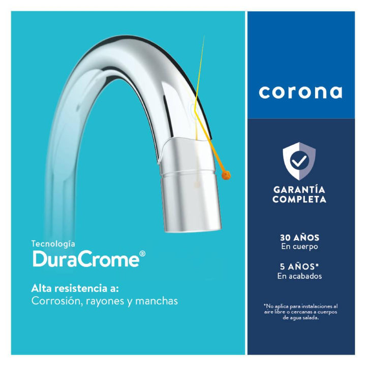 Griferia Lavaplatos Corona Monocontrol Liquid Niquel - VIRTUAL MUEBLES