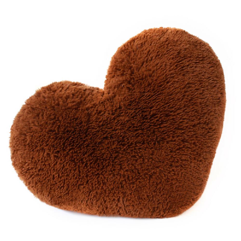 Cojín Decorativo Peludo Corazón CAFE - VIRTUAL MUEBLES