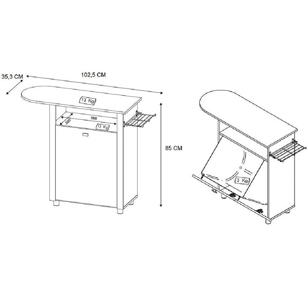 Mesa de Planchar María Blanco - VIRTUAL MUEBLES