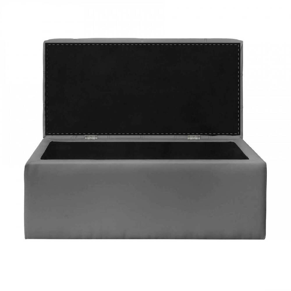 Puff Baúl Auxiliar Gris - VIRTUAL MUEBLES
