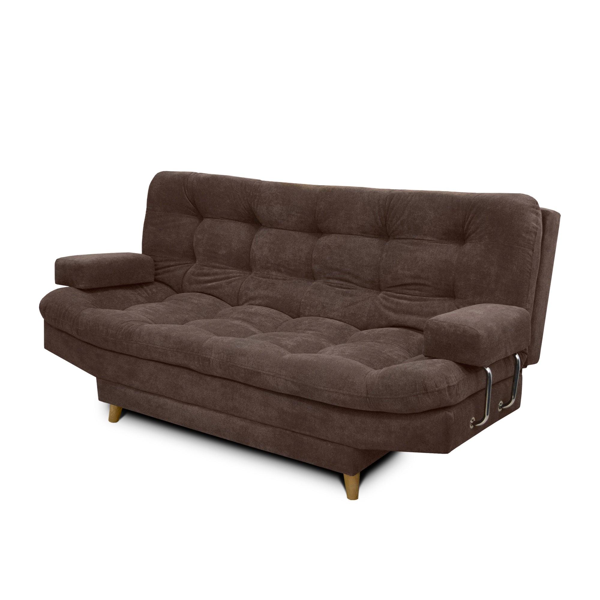 Sofacama Carvallo Lux Tela Café - VIRTUAL MUEBLES