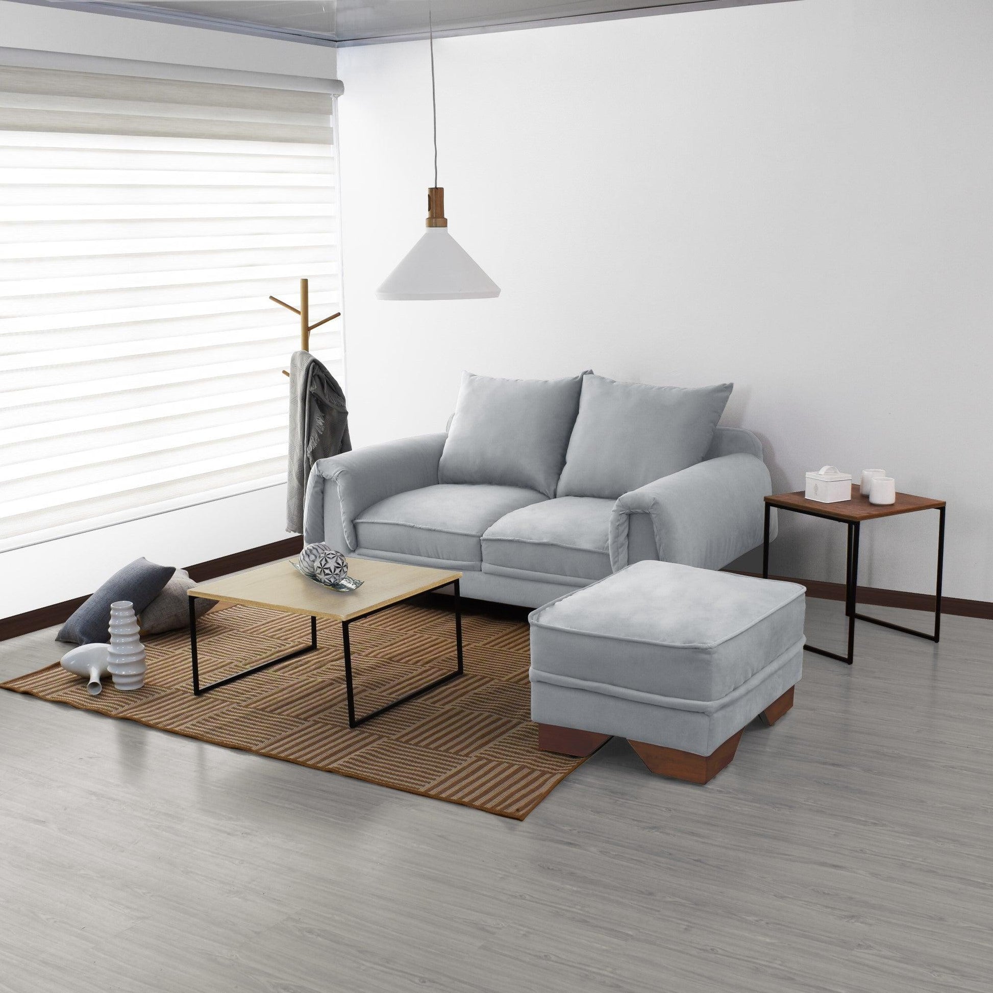 Sofa 2 Puestos Daytona Tela Plata - VIRTUAL MUEBLES