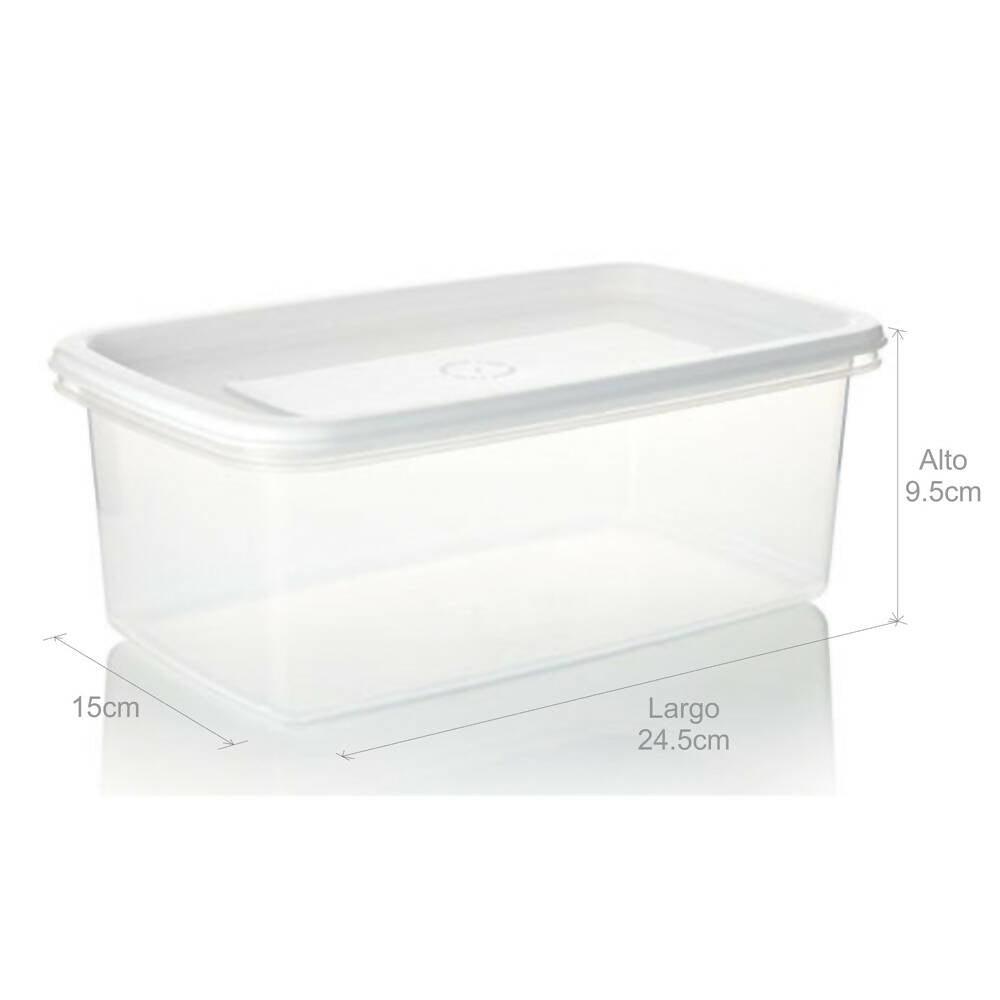 Recipiente Plus Rectangular 2L Blanco - VIRTUAL MUEBLES
