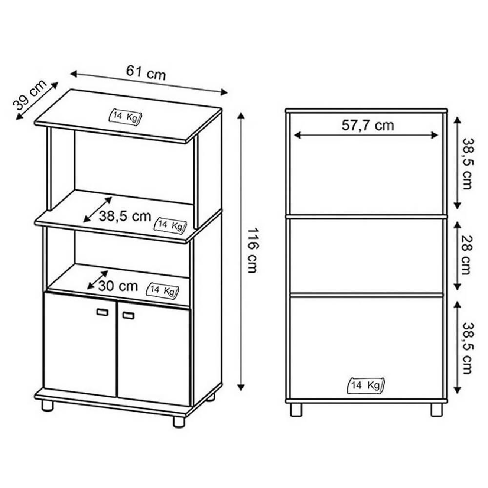 Mueble auxiliar de cocina Victoria Negro - VIRTUAL MUEBLES