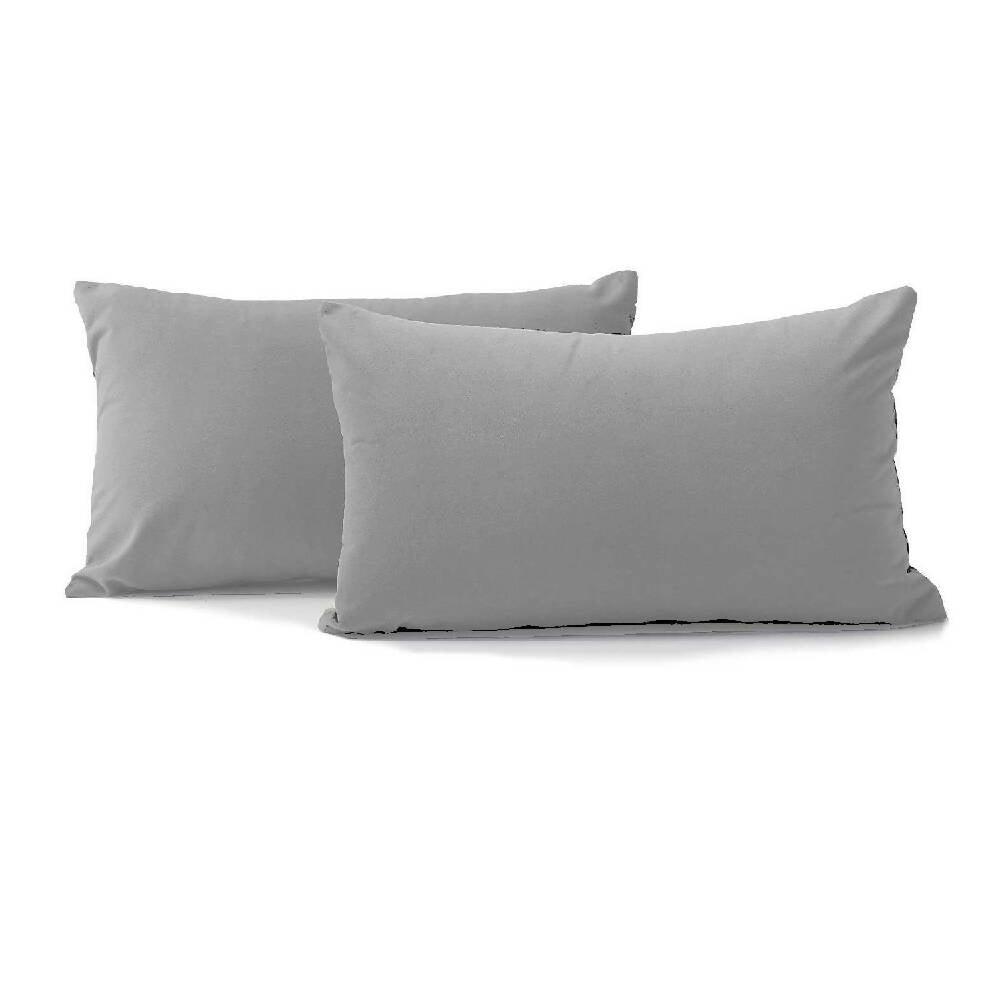 Kit x2 Funda para Cojin Almohada Tela 70x50 Gris plata