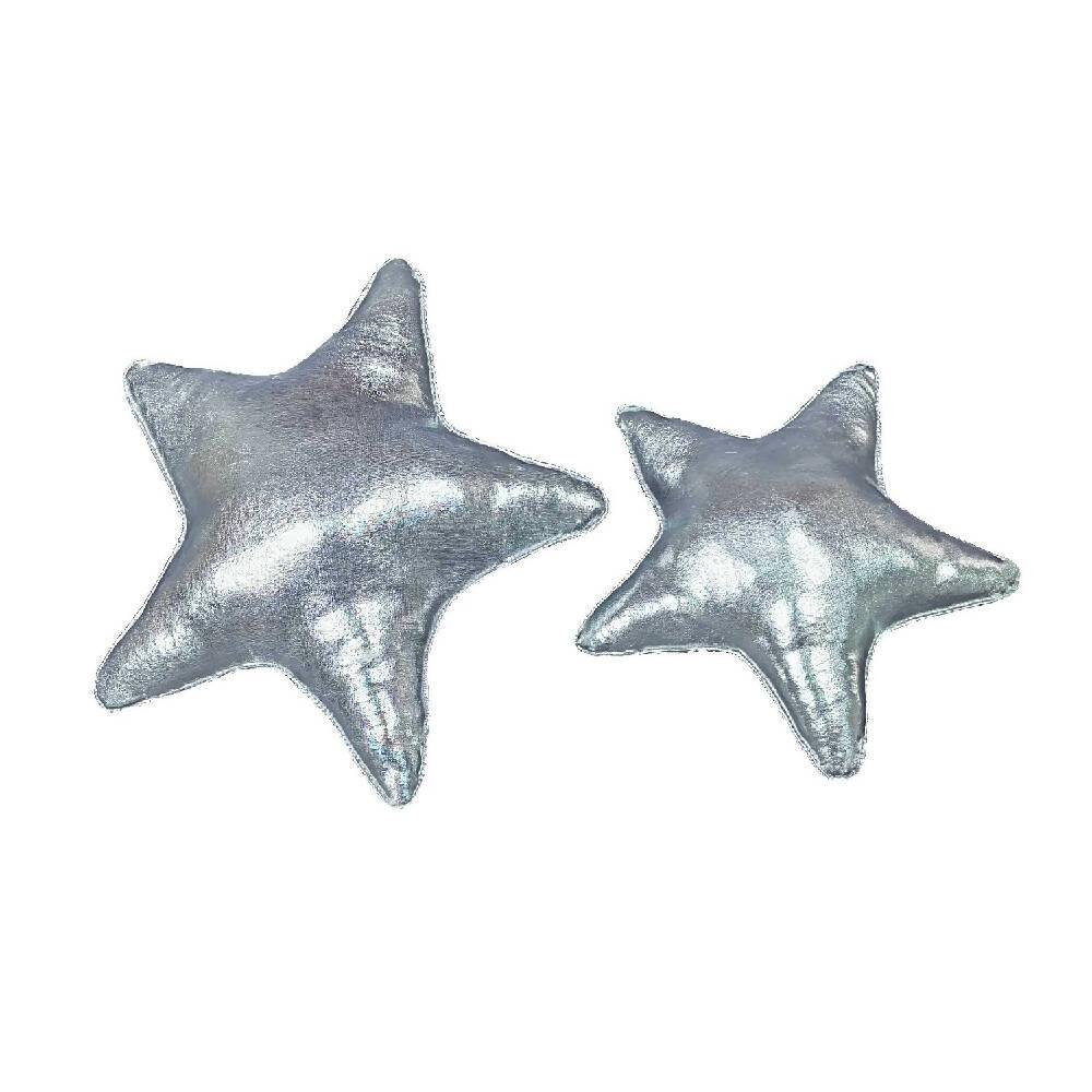 Cojin Decorativo Navideño Estrella x2 Plateadas - VIRTUAL MUEBLES