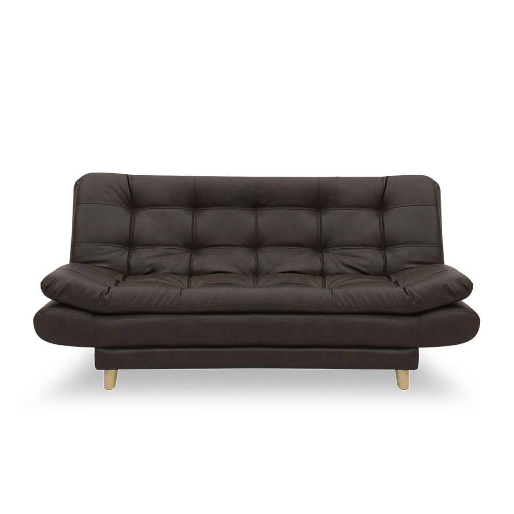 Sofá cama Damasco chocolate sintético - VIRTUAL MUEBLES