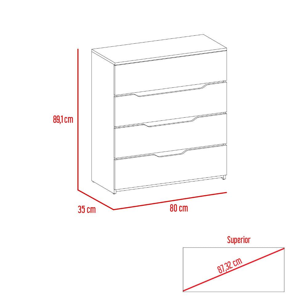 Combo para Habitación Genova, incluye Panel de TV y Organizador.