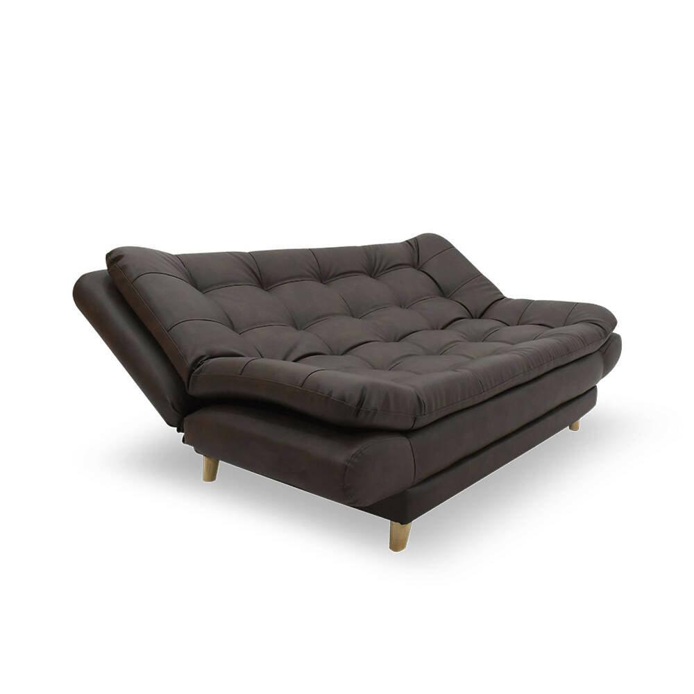 Sofá cama Damasco chocolate sintético - VIRTUAL MUEBLES