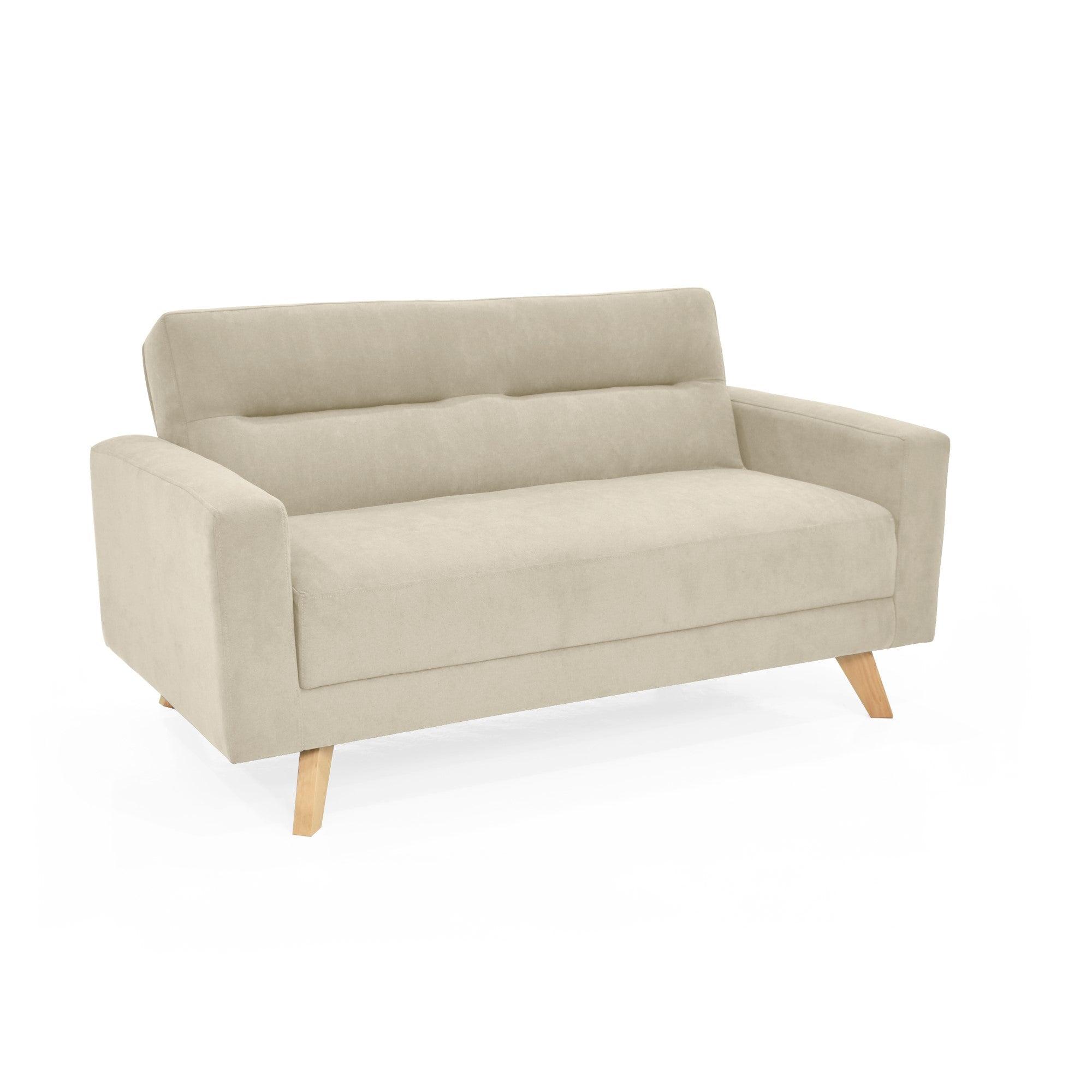 Sofa 2 Puestos Barza Tela Taupe - VIRTUAL MUEBLES