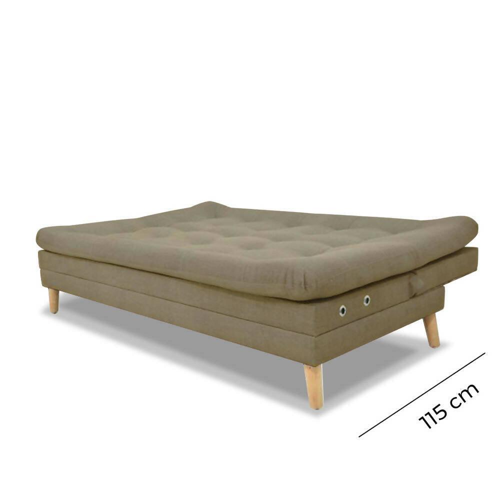 Sofá cama cooper con brazos poliéster beige - VIRTUAL MUEBLES
