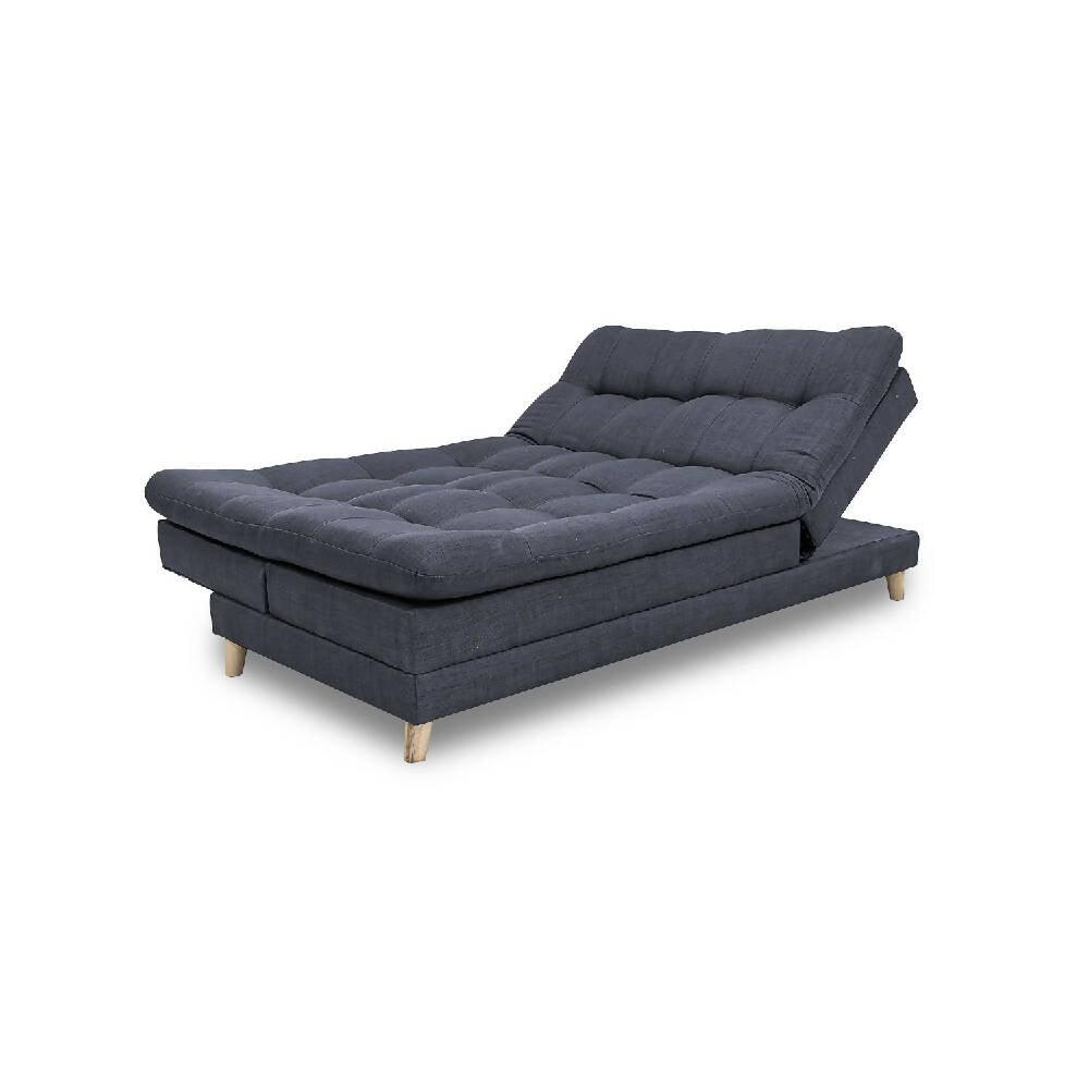 Sofá cama Cameron color grafito antirasguño y patas de madera - VIRTUAL MUEBLES