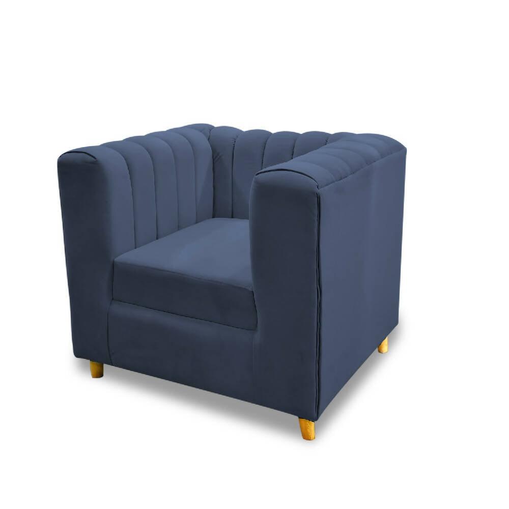 Sala tres palacios grafito, patas de madera - VIRTUAL MUEBLES