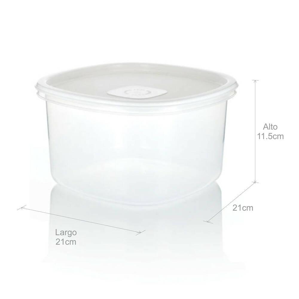 Recipiente Plus Cuadrado 2.5L Blanco - VIRTUAL MUEBLES
