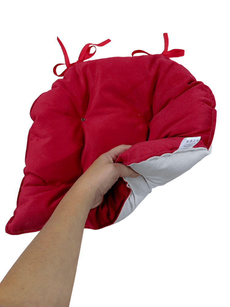 Cojin Para Silla Doble Faz Tela Pet-friendly - Rojo y Marfil x4