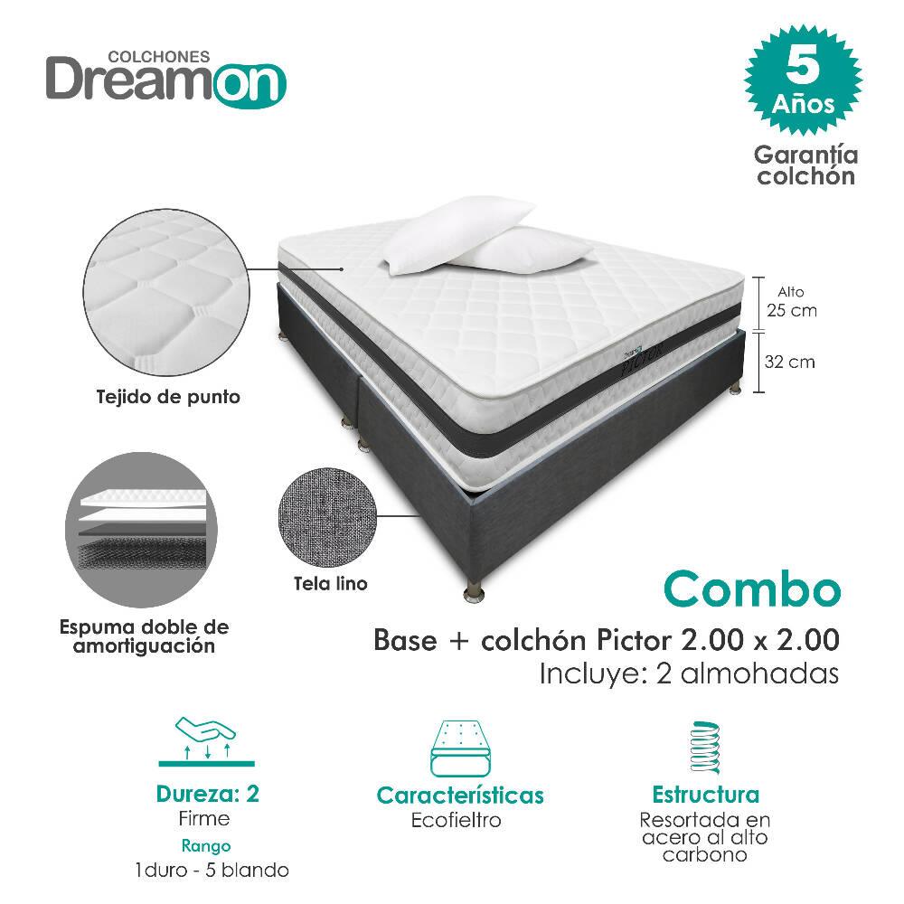 Colchón Con Base Dreamon Pictor King Firme - VIRTUAL MUEBLES