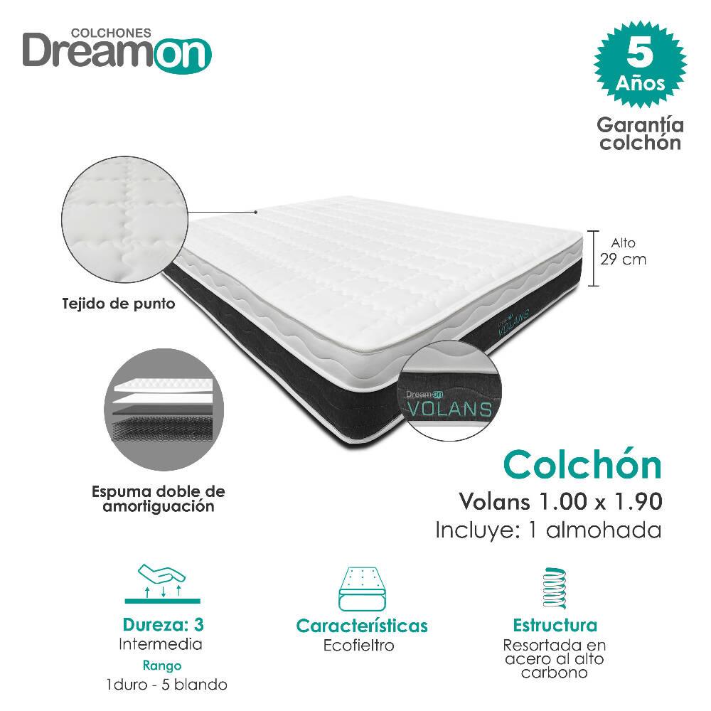 Colchón Dreamon Volans Sencillo Intermedio - VIRTUAL MUEBLES