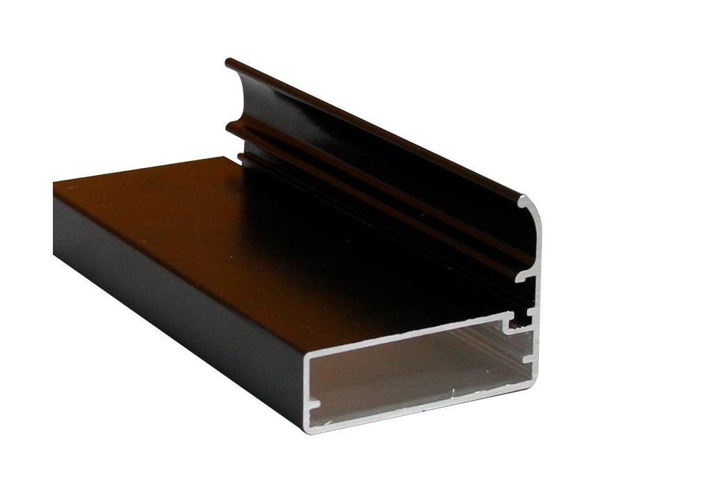Perfil manija para puertas de aluminio x 3 m negro - VIRTUAL MUEBLES