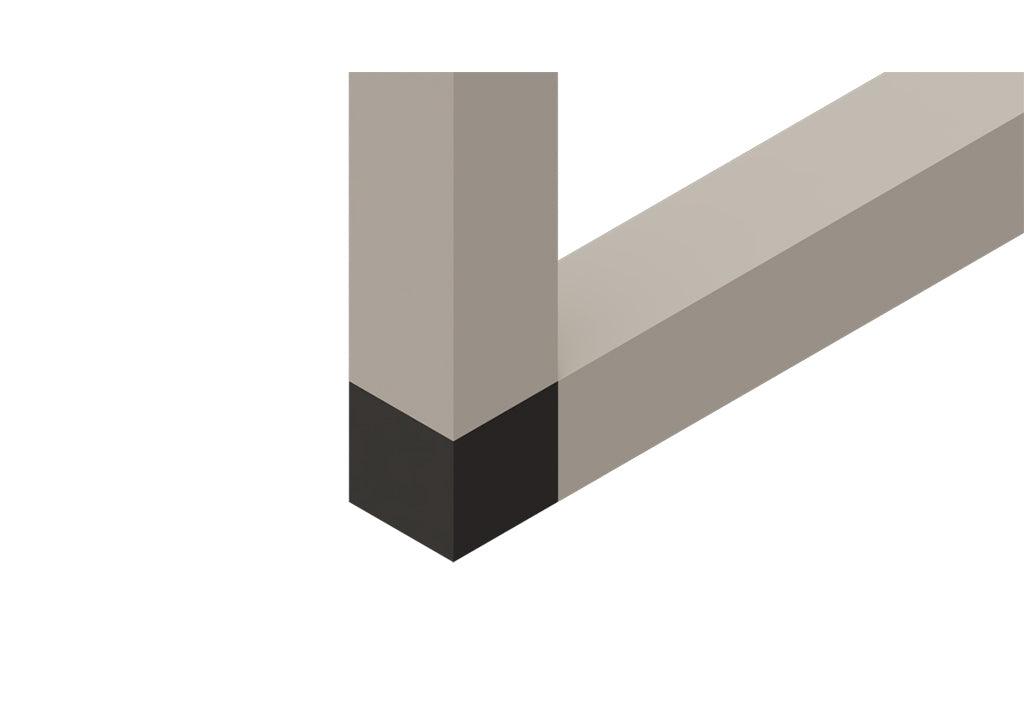 Conector cubo modular en l 2 vias negro - VIRTUAL MUEBLES