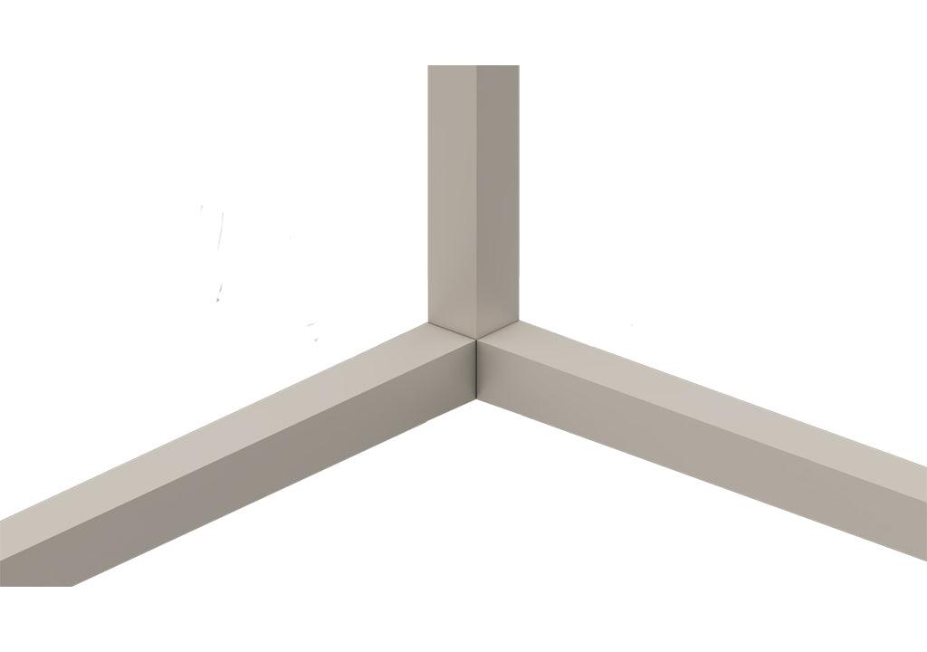 Conector cubo modular 3 vias negro - VIRTUAL MUEBLES