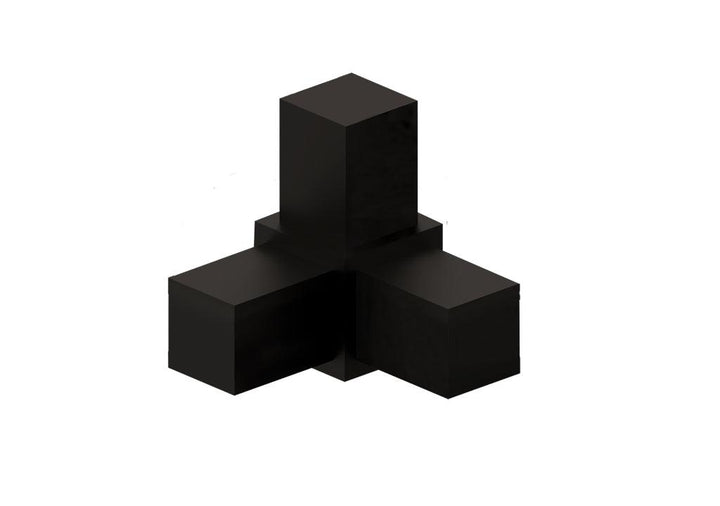 Conector cubo modular 3 vias negro - VIRTUAL MUEBLES