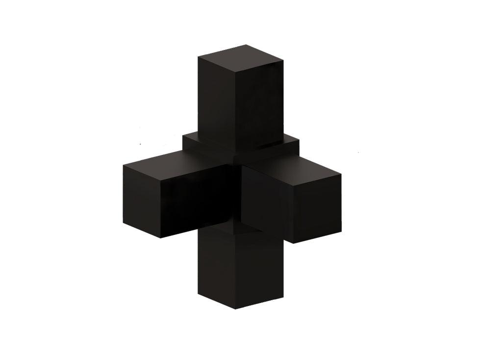Conector cubo modular 4 vias negro - VIRTUAL MUEBLES