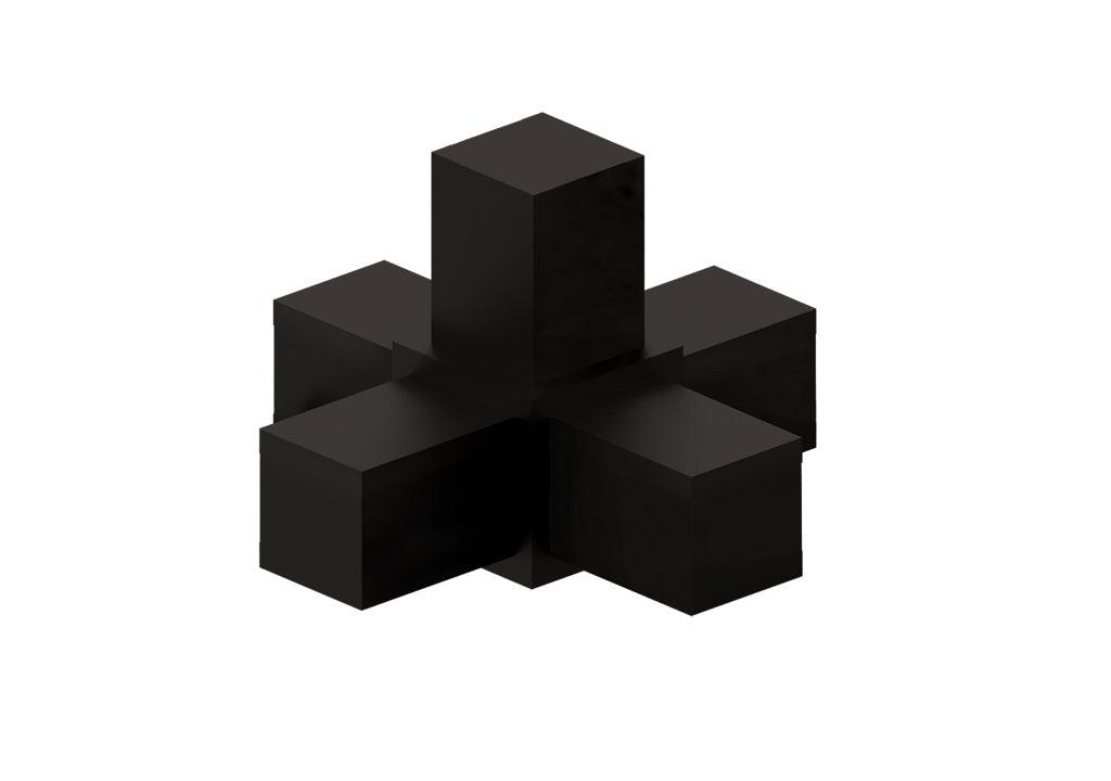 Conector cubo modular 5 vias negro - VIRTUAL MUEBLES