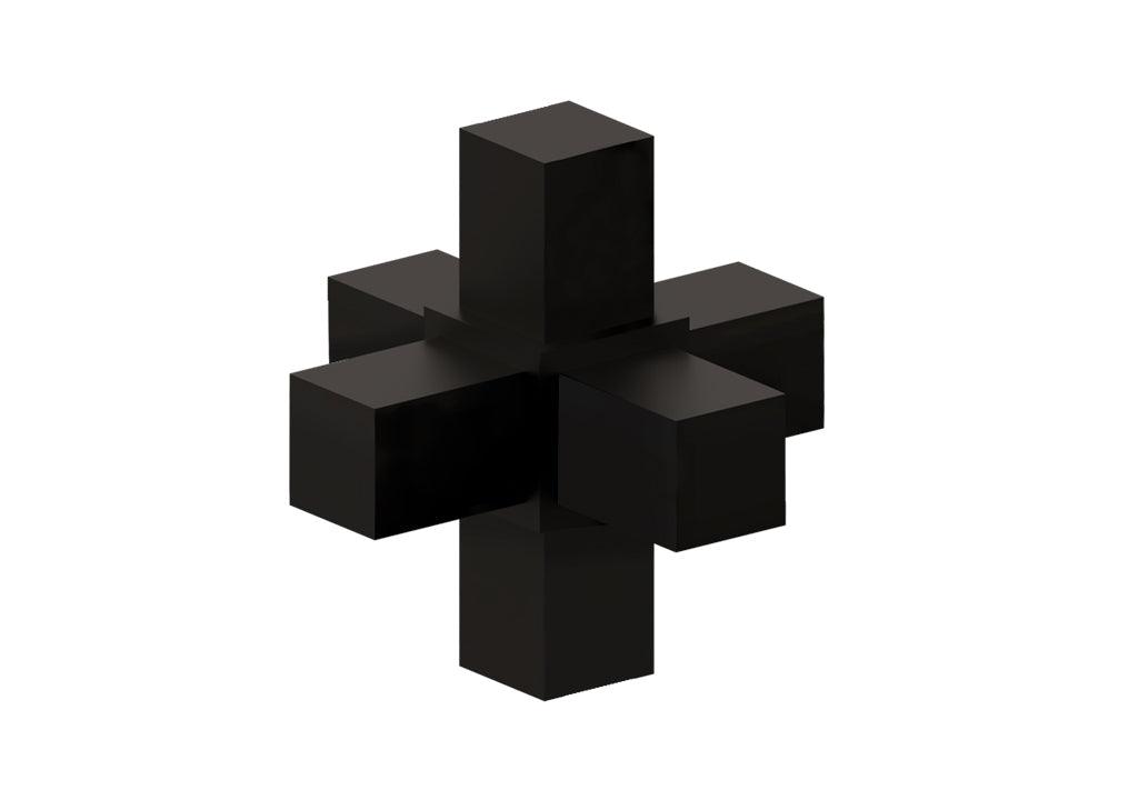 Conector cubo modular 6 vias negro - VIRTUAL MUEBLES