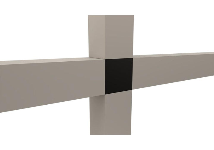 Conector cubo modular en cruz negro - VIRTUAL MUEBLES