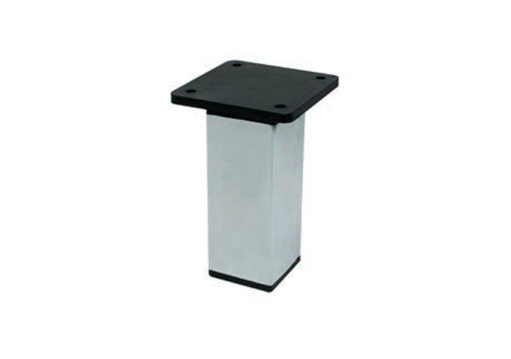 Pata aluminio cuadrada 100mm Incluye tapa y nivelador - VIRTUAL MUEBLES