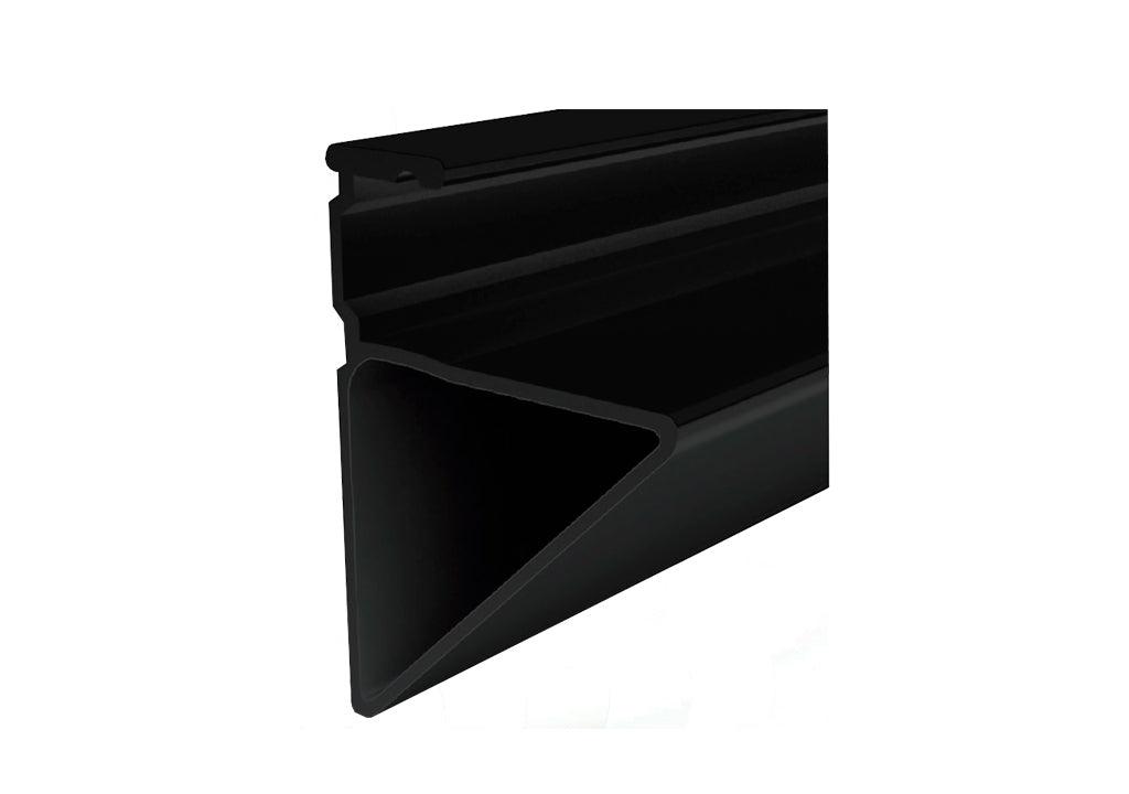 Perfil aluminio soporte repisa negro tablero 15 mm x 3 metros - VIRTUAL MUEBLES