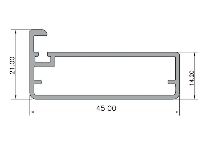 Perfil para puertas de aluminio x 3 m - VIRTUAL MUEBLES