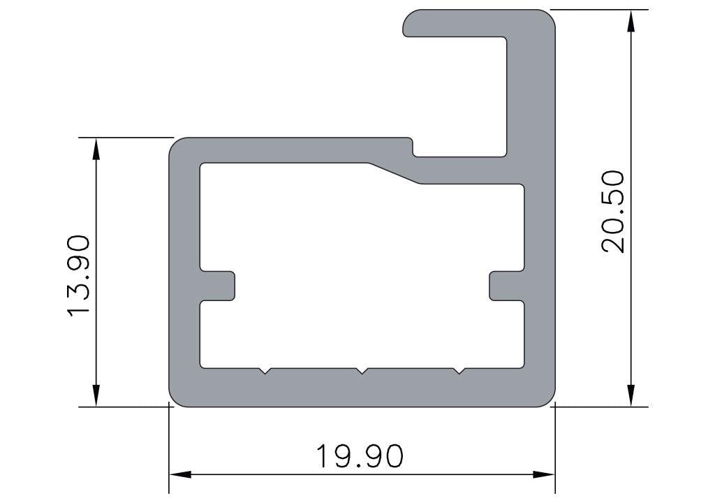 Perfil para puertas de aluminio x 3 m - VIRTUAL MUEBLES