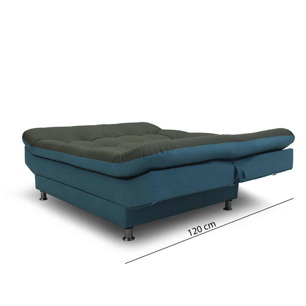 Sofá cama Moltochic mini azul con gris sintético antirasguño - VIRTUAL MUEBLES