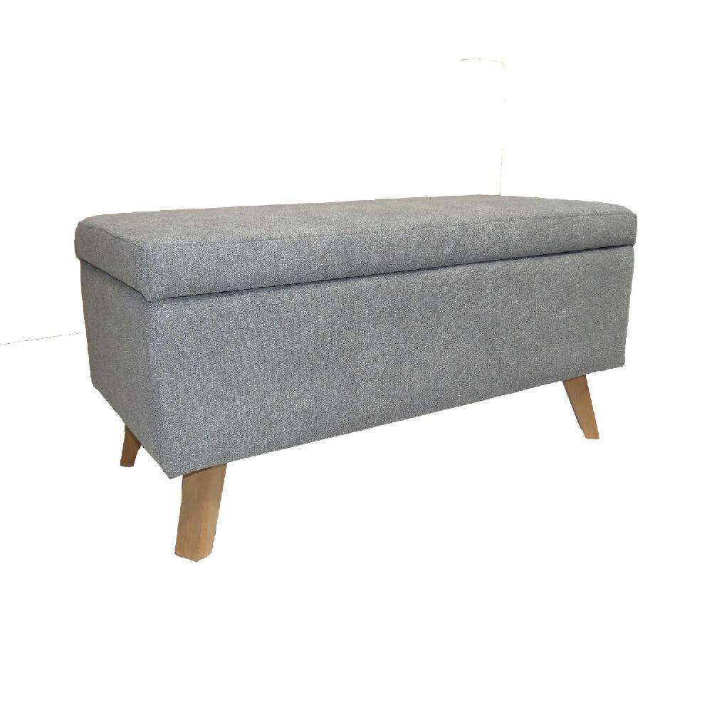 Banqueta Baul Gris Falcon - VIRTUAL MUEBLES