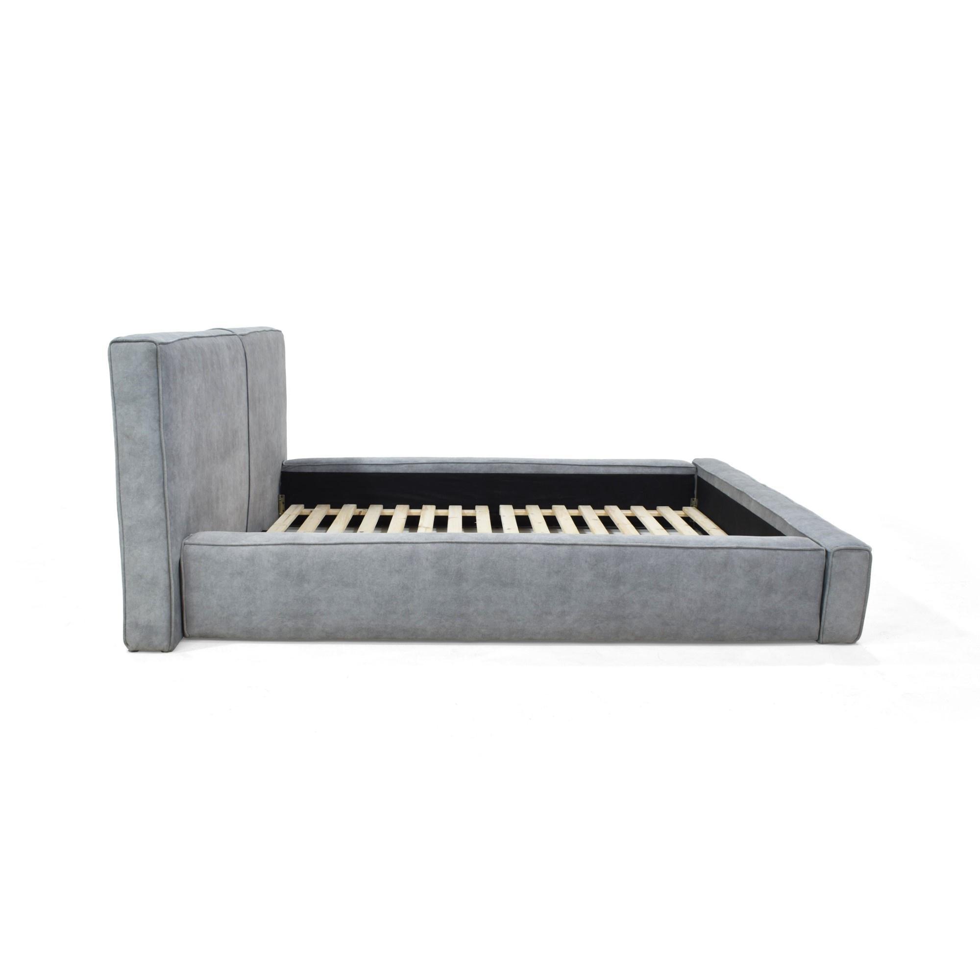 Cama Lennon Doble Tela Gris
