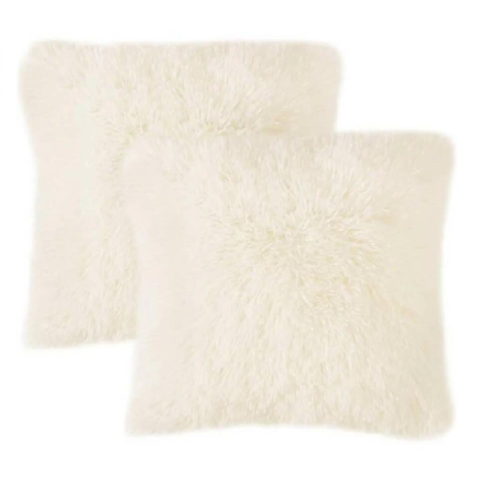 Cojin x2 Decortivo Péludo Marfil