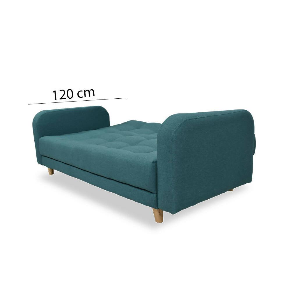 Sofá cama Milán turquesa poliéster - VIRTUAL MUEBLES