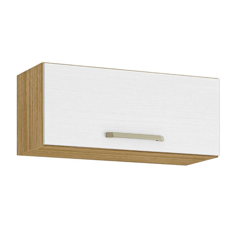 Cocina 190cm Azucena 7 Puertas 2 Cajones Maderado Natural/Blanco Supremo - VIRTUAL MUEBLES