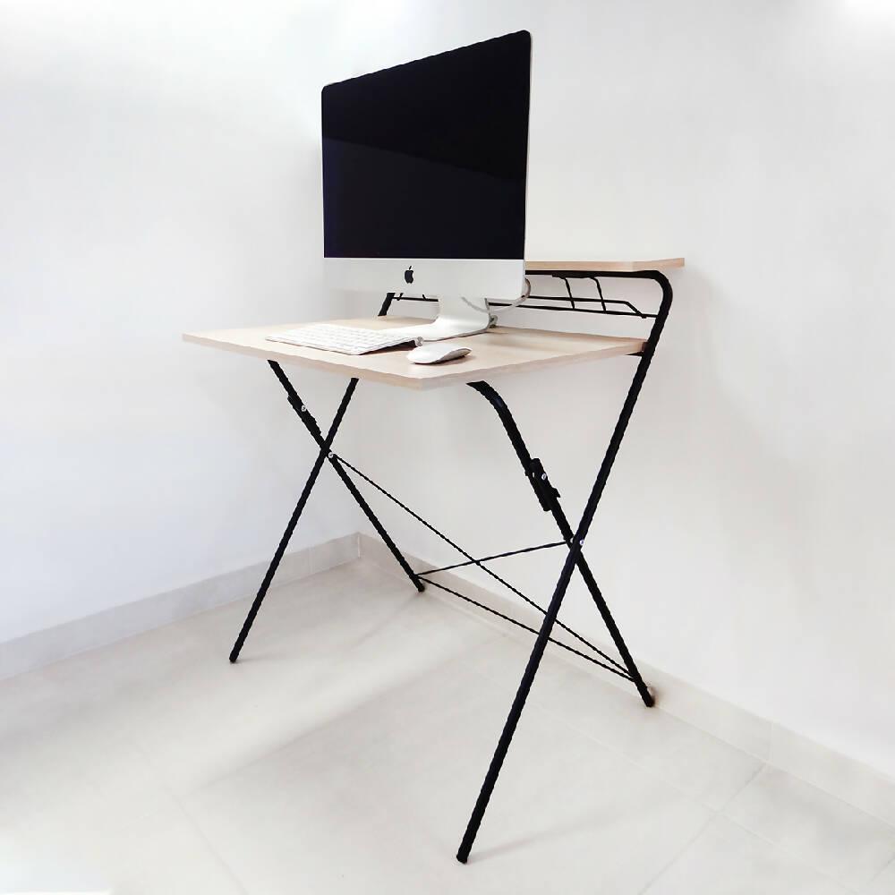 Escritorio plegable base negra rustic sand - VIRTUAL MUEBLES
