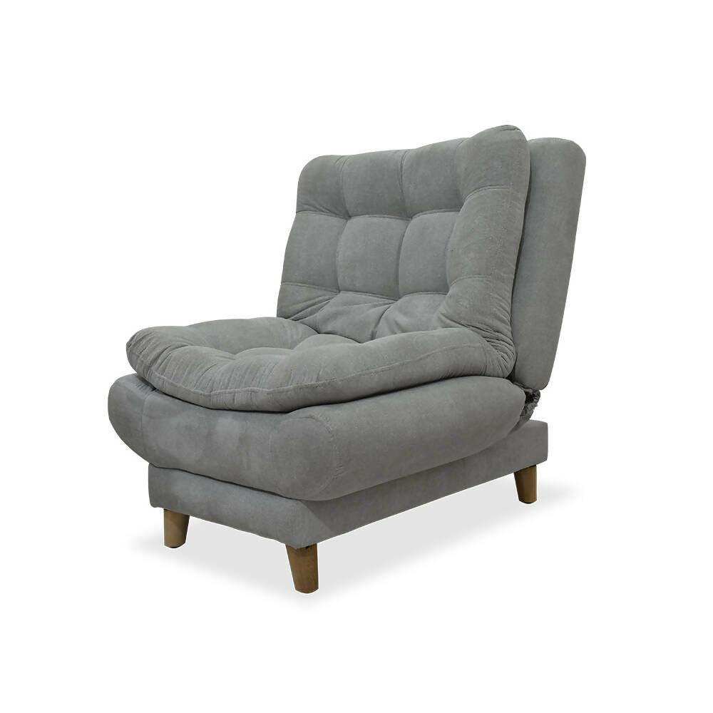 Sala Damasco jumbo Lino gris, cojines de regalo y patas de madera - VIRTUAL MUEBLES