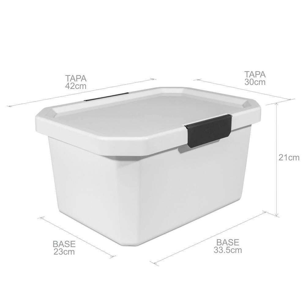 Recipiente con broches Estrabox 16L Blanco-Congelación - VIRTUAL MUEBLES