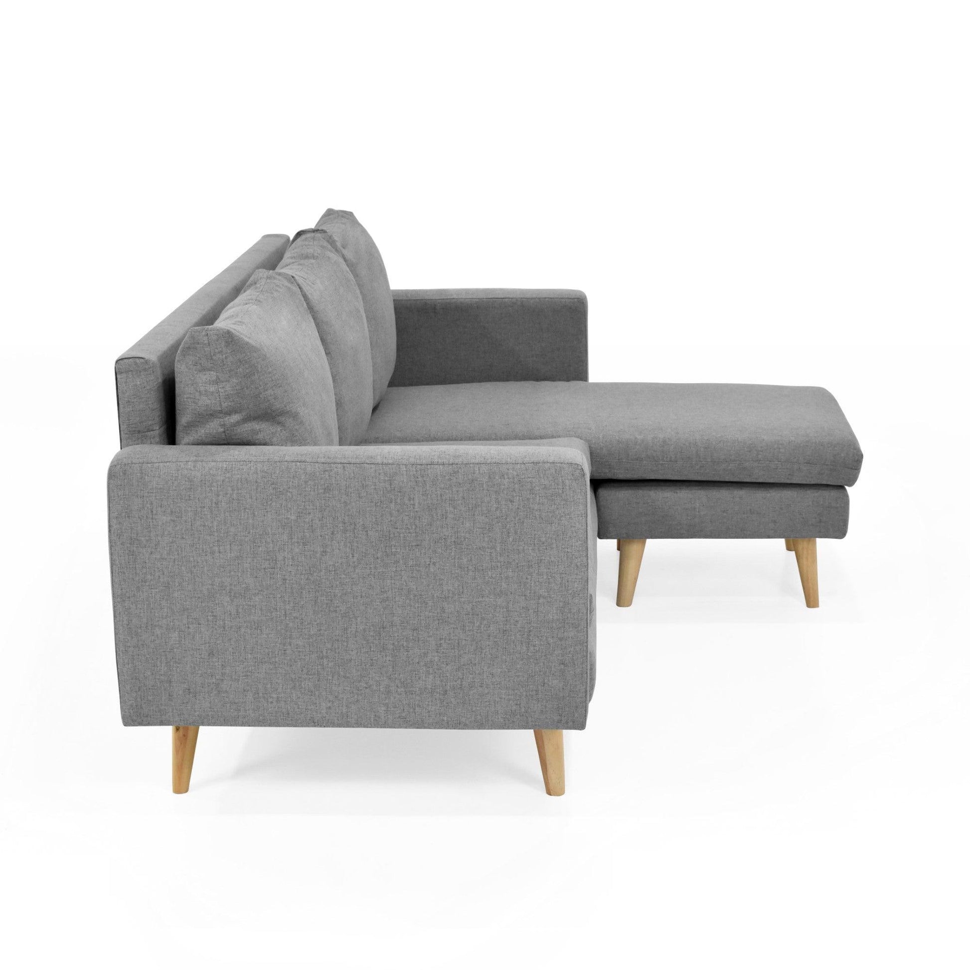 Sofa 3 Puestos Barbados Tela Poliester Gris - VIRTUAL MUEBLES