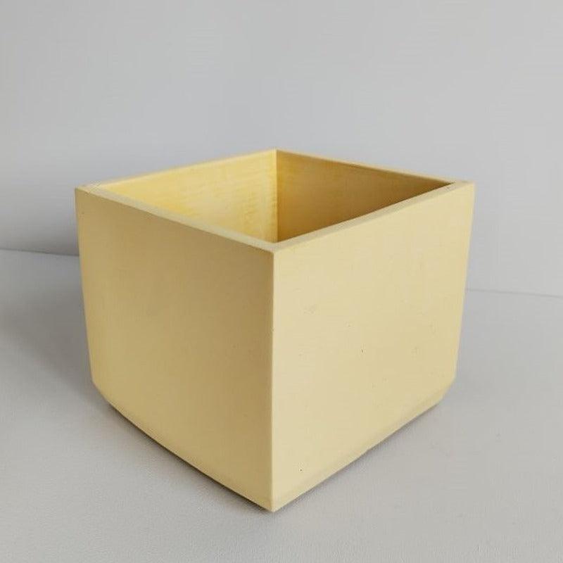 Matera Eloisa de Cemento 15x15x15 cm Amarillo - VIRTUAL MUEBLES