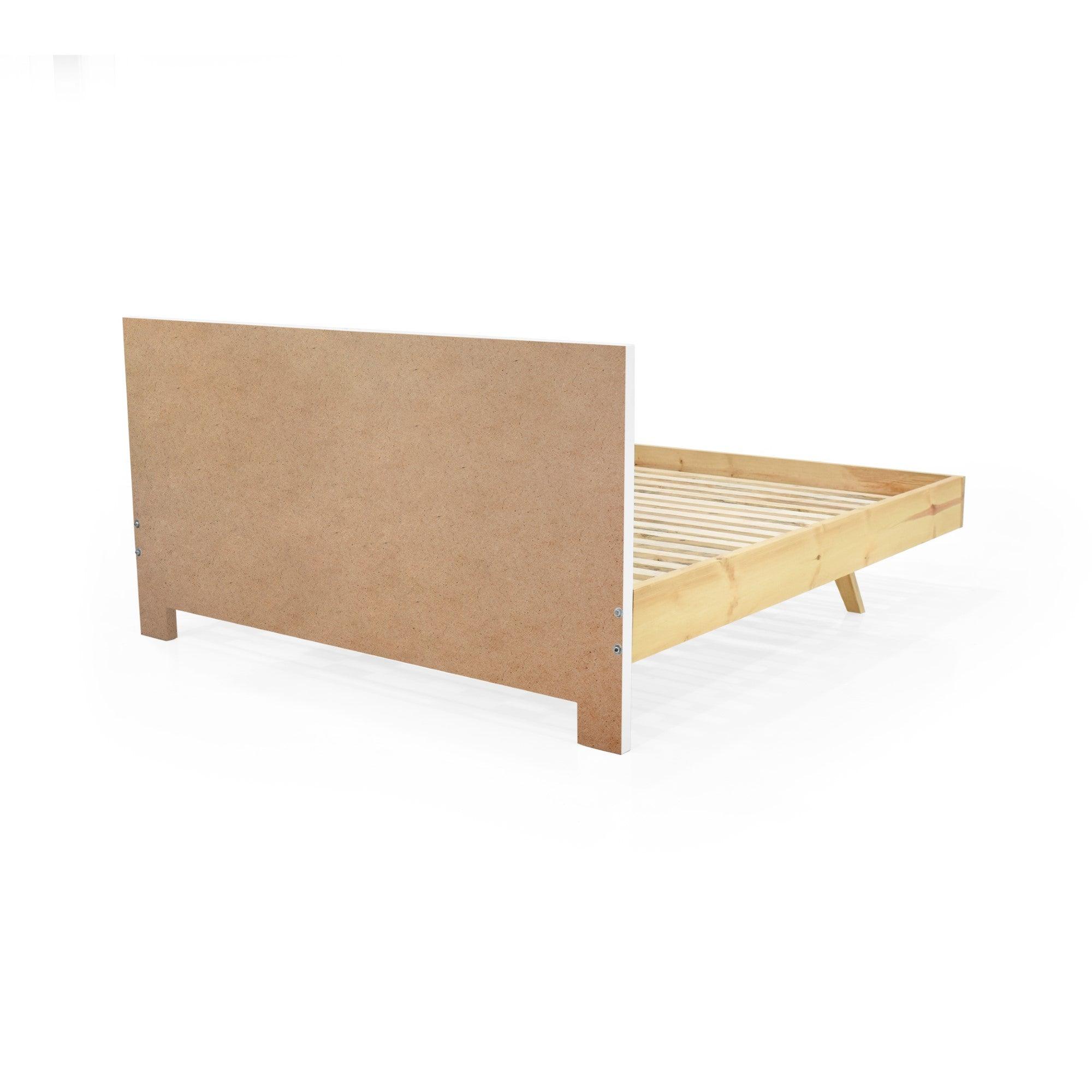 Cama Lanus Queen 166 cm x 197 cm - Blanco Natural - VIRTUAL MUEBLES