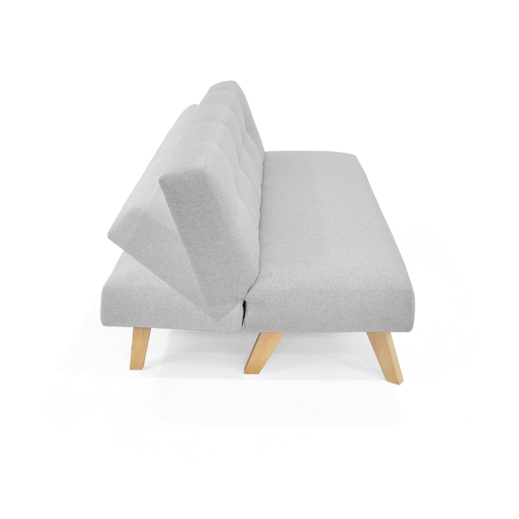 Futon London 3 Posiciones Tela Poliester Plata - VIRTUAL MUEBLES