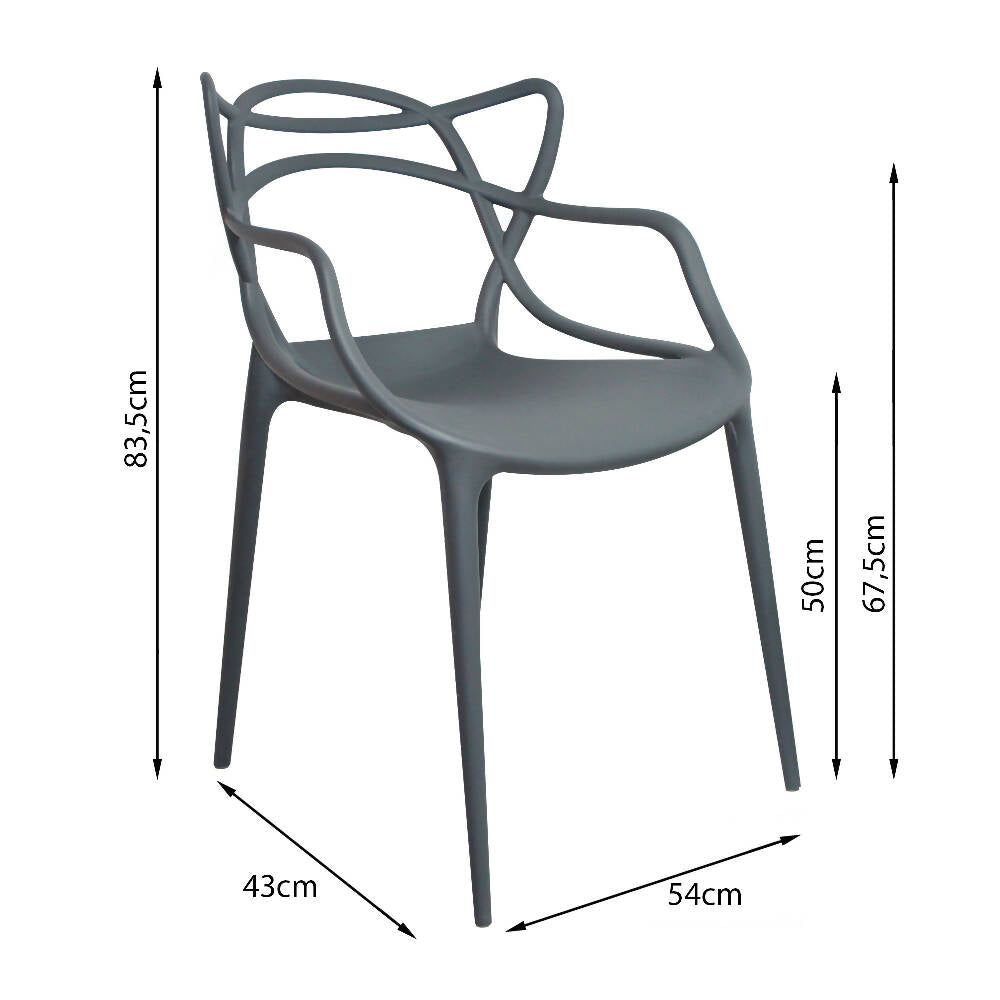 Kit por 2 Silla Solna Para Sala Comedor Jardín - Gris