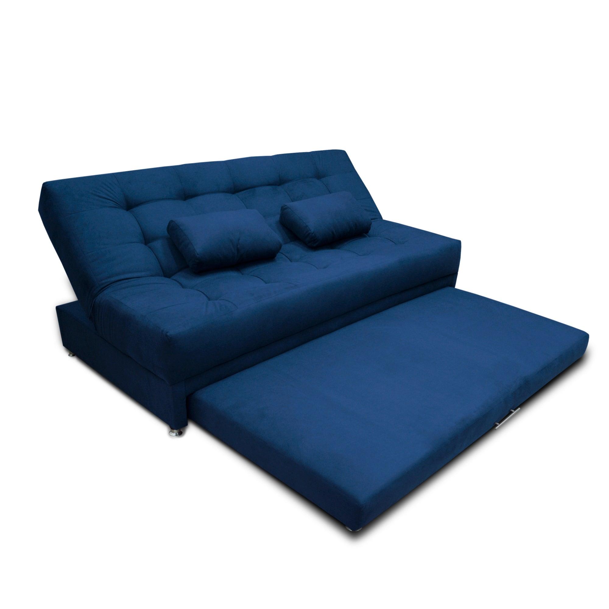 Sofacama Tarima Matter Tela Azul - VIRTUAL MUEBLES