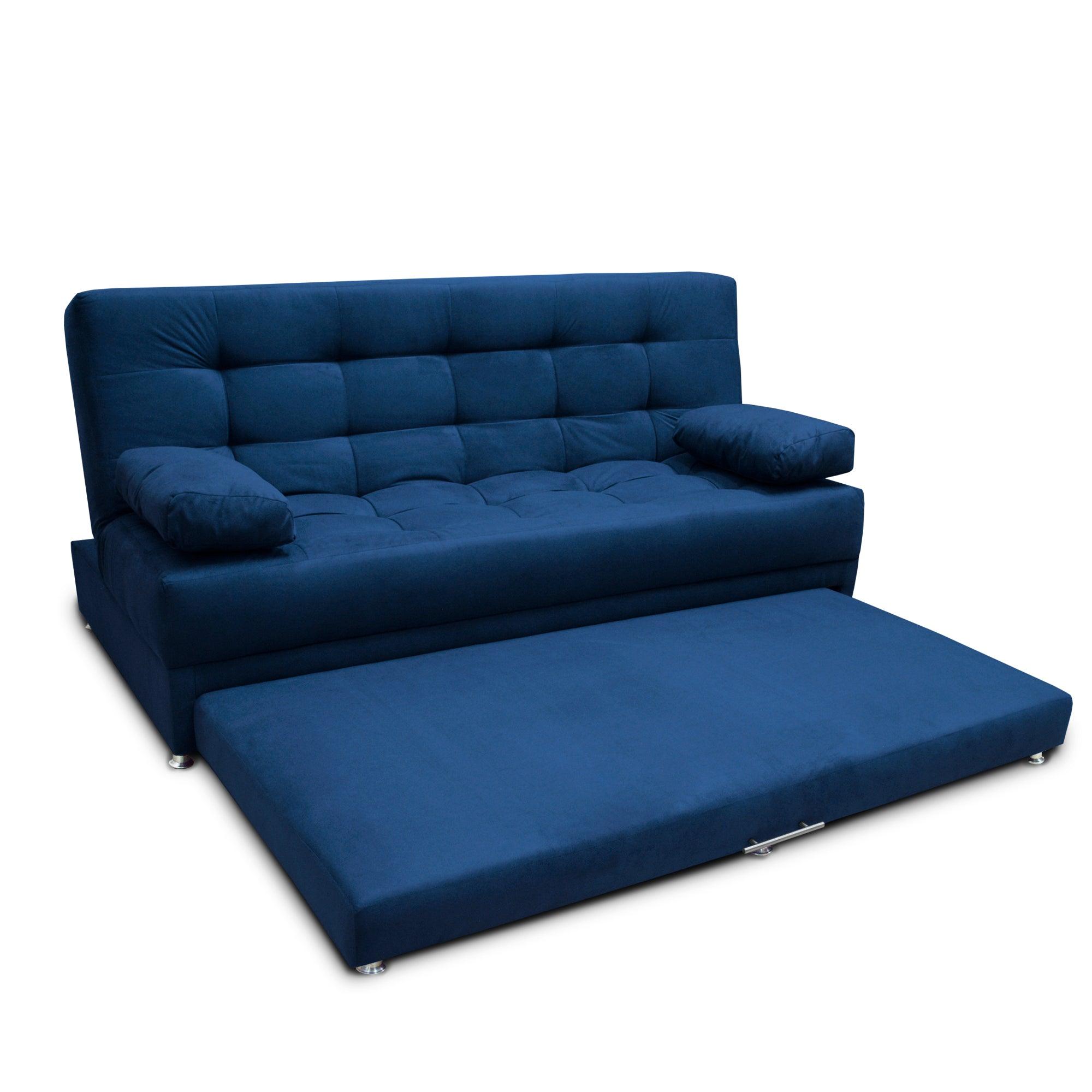 Sofacama Tarima Matter Tela Azul - VIRTUAL MUEBLES
